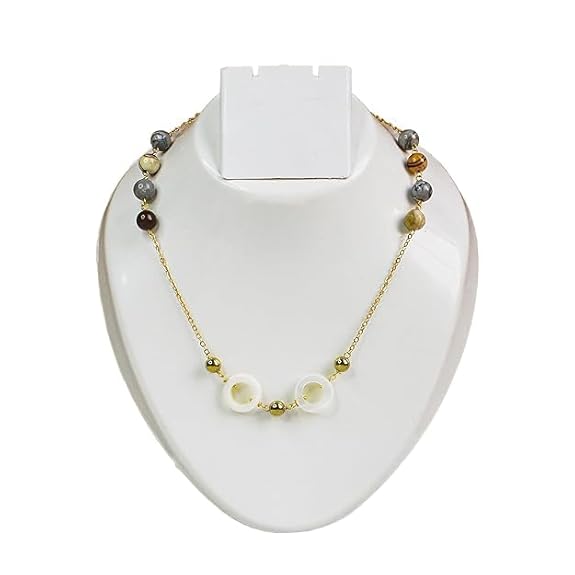 Natural-Crystals-Grey-Jasper-and-Australian-Zebra-Jasper-with-Golden-Hematite-Crystal-Neck-Chain-for-Protection,-Strength,-and-Positivity