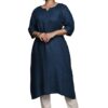 Women's-Rayon-Embroidered-Straight-Kurta