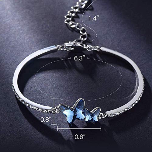 Blue-Stylish-Crystal-Silver-Plated-Platinum-Plated-Cubic-Zirconia-Charm-Bracelet