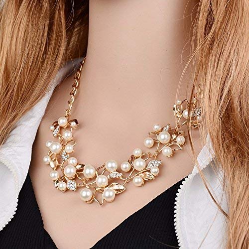 Jewellery-Sets-for-Women-Stylish-Latest-Pearl-Studded-Choker-Necklace-Jewellery-set-with-Earrings