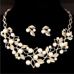 Jewellery-Sets-for-Women-Stylish-Latest-Pearl-Studded-Choker-Necklace-Jewellery-set-with-Earrings