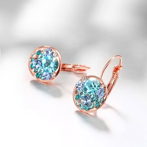 Earrings-For-Women-&-Girls|-Fashion-Blue-Crystal-Stone-Radiant-Clip-On-Drop-Earring
