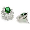 Women-Green-American-Diamon- Stud-Earrings
