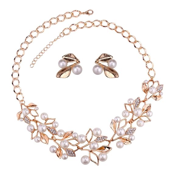 Jewellery-Sets-for-Women-Stylish-Latest-Pearl-Studded-Choker-Necklace-Jewellery-set-with-Earrings