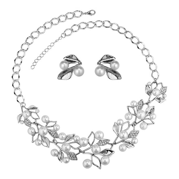 Jewellery-Sets-for-Women-Stylish-Latest-Pearl-Studded-Choker-Necklace-Jewellery-set-with-Earrings