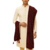 Men's-Velvet-Paisley-Print|Embroidered-Dupatta