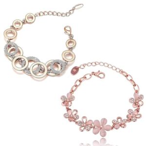 Latest-Collection-Gold-Plated-Combo-of-2-Bracelet-for-Women-and-Girls-(Rose-Gold)