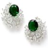 Women-Green-American-Diamon- Stud-Earrings