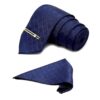 Men's-Marine-Blue- Italian-Silk-Necktie-Set