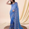 Women-Georgette-Sequin-Embroidery-work-Saree